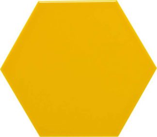 PIASTRELLA DA RIVESTIMENTO 11 X 13 ESAGONO SOLIDO LUCIDO COLORE MOSTARDA