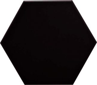 PIASTRELLA DA RIVESTIMENTO 11 X 13 ESAGONO SOLIDO LUCIDO COLORE NERO