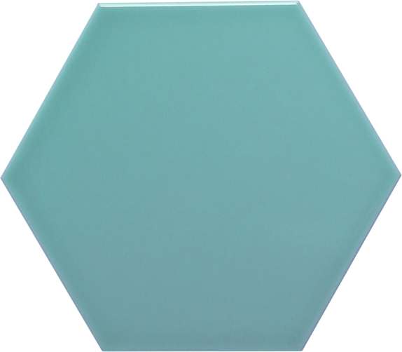 PIASTRELLA DA RIVESTIMENTO 11 X 13 ESAGONO SOLIDO LUCIDO COLORE OCEANO BLU