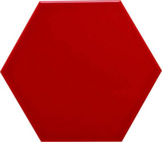 PIASTRELLA DA RIVESTIMENTO 11 X 13 ESAGONO SOLIDO LUCIDO COLORE ROSSO