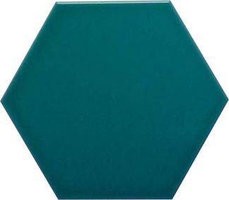 PIASTRELLA DA RIVESTIMENTO 11 X 13 ESAGONO SOLIDO LUCIDO COLORE TURCHESE