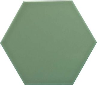 PIASTRELLA DA RIVESTIMENTO 11 X 13 ESAGONO SOLIDO LUCIDO COLORE VERDE SCURO